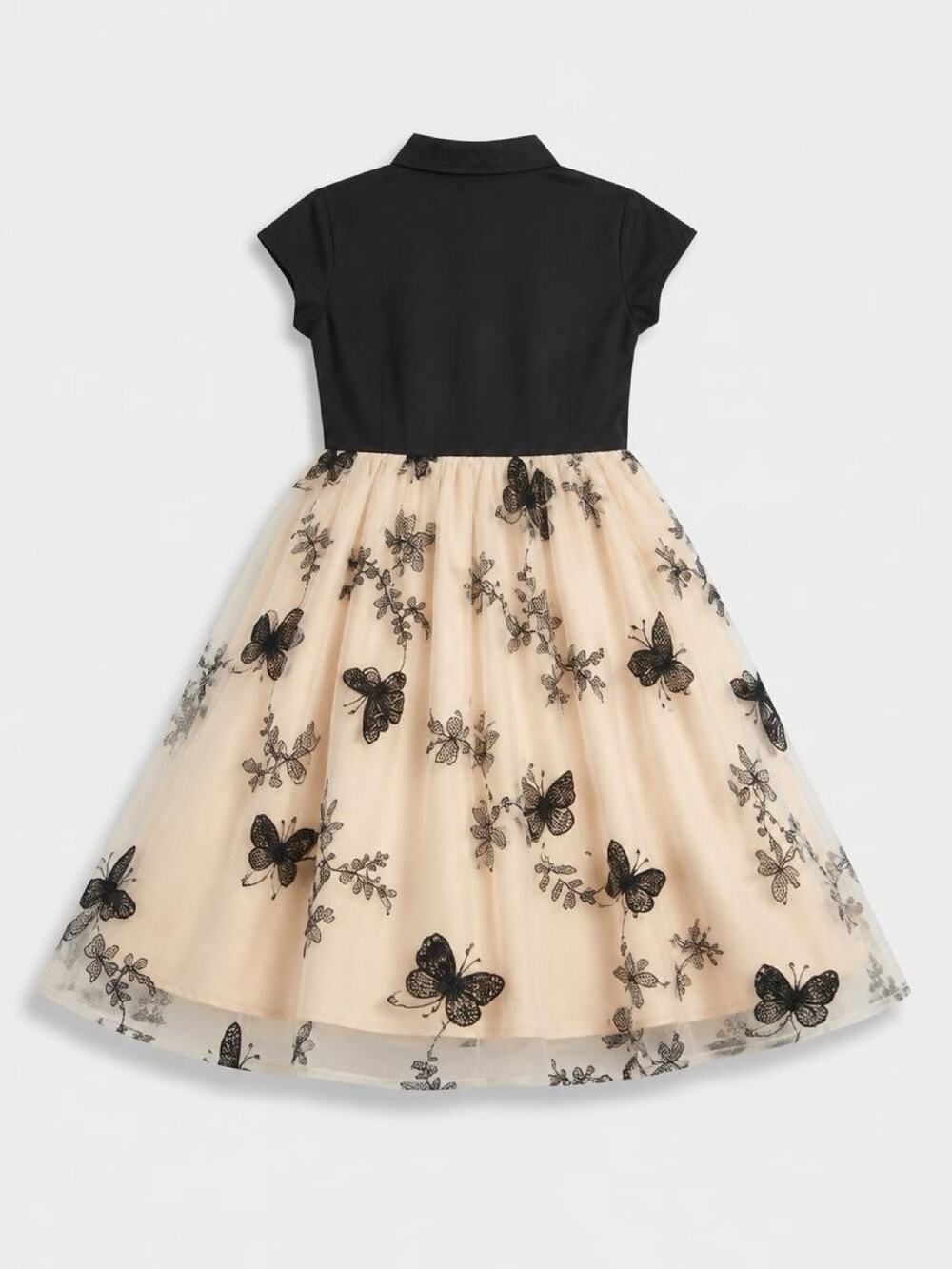 Shein New charming short-sleeved dress with tulle skirt. Size L